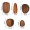Set of 5 Acacia Wood Serving Platter and Trays, Irregular Oval Solid Wood Plates Serving Tray, Lightweight Wood Dinner Plates for Breakfast, Coffee, Tea, Snack, Plant, Housewarming Gift
